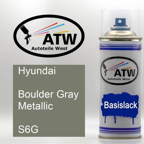 Hyundai, Boulder Gray Metallic, S6G: 400ml Sprühdose, von ATW Autoteile West.